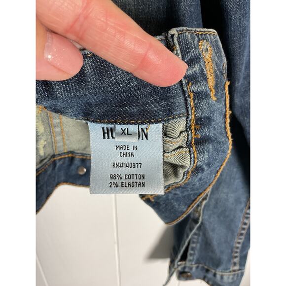 Hudson Jeans Women's Denim Jacket Intentional Distressing Size XL - Picture 8 of 8
